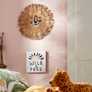 NWT Pillowfort Hyacinth Woven Lion Hanging Wall Art